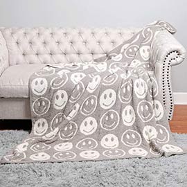 Smile Patterned Reversible Throw Blanket