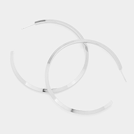 2.3 Inch Brass Metal Hoop Earrings