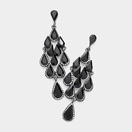Glass Crystal Chandelier Evening Earrings