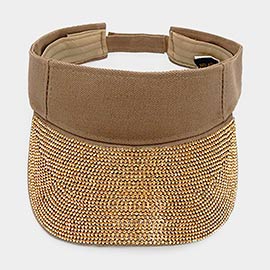 Rhinestone Embellished Visor Hat