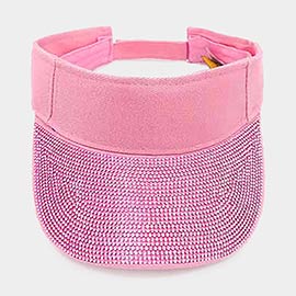 Rhinestone Embellished Visor Hat