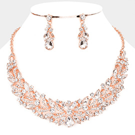 Multi Stone Cluster Evening Necklace