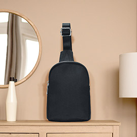 Solid Nylon Mini Sling Bag