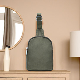 Solid Nylon Mini Sling Bag