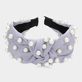 Pearl Embellished Knot Burnout Headband
