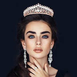 Marquise Stone Cluster Princess Tiara