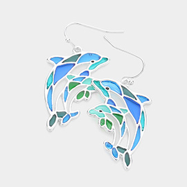 Colorful Dolphin Dangle Earrings