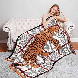 Cheetah Accented Forest Blanket