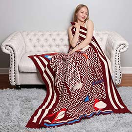 Geometric Patterned Throw Blanket