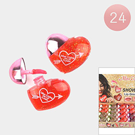 24PCS - Heart Lip Glosses