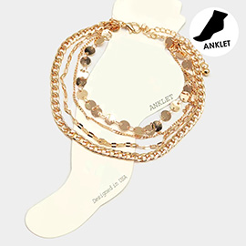 Multi Layered Metal Chain Anklet