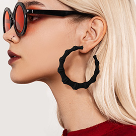 Colored Bamboo Hoop Earrings
