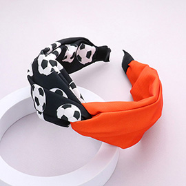 Game Day Soccer Patterned Twisted Headband