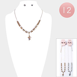 12PCS - Stiletto Heel Pendant Pearl Beaded Necklaces