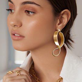 Abstract Metal Pin Catch Earrings