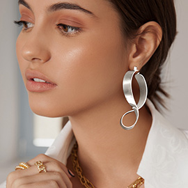 Abstract Metal Pin Catch Earrings