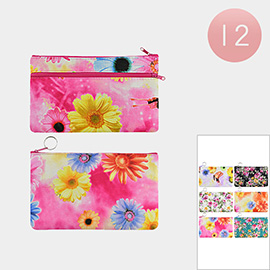 12PCS - Flower Butterfly Patterned Pouch Bags