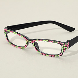 Crystal Pave Rectangular Reading Glasses