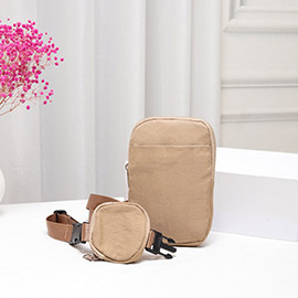 Solid Nylon Sling Bag / Crossbody Bag
