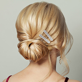 2PCS - Rhinestone Pave Barrettes