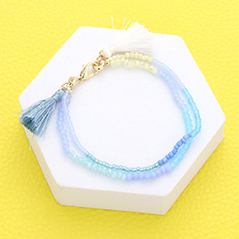 Colorful Beaded Tassel Bracelet