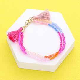 Colorful Beaded Tassel Bracelet