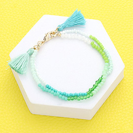 Colorful Beaded Tassel Bracelet