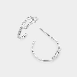 Knot Metal Hoop Earrings