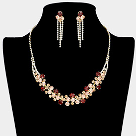 Bubble Stone Cluster Rhinestone Necklace