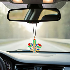 Colorful Fleur de Lis Car Rear View Mirror Hanging Accessory
