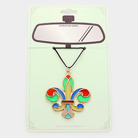 Colorful Fleur de Lis Car Rear View Mirror Hanging Accessory