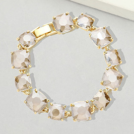 Cushion Square Stone Link Evening Bracelet