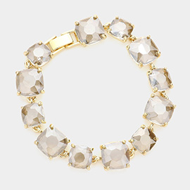 Cushion Square Stone Link Evening Bracelet