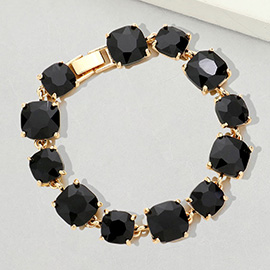 Cushion Square Stone Link Evening Bracelet