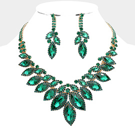 Marquise Stone Accented Evening Necklace