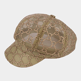 Pattern Detailed Mesh Newsboy Hat