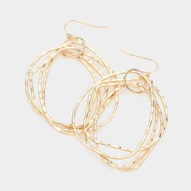 Irregular Open Metal Link Dangle Earrings