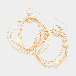 Irregular Open Metal Link Dangle Earrings