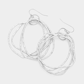 Irregular Open Metal Link Dangle Earrings