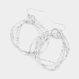 Irregular Open Metal Link Dangle Earrings