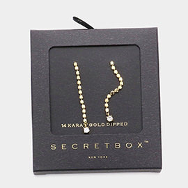 Secret Box _ 14K Gold Dipped Stone Pointed Linear Dangle Earrings
