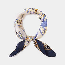Leaf Printed Square Scarf