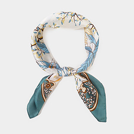 Leaf Printed Square Scarf