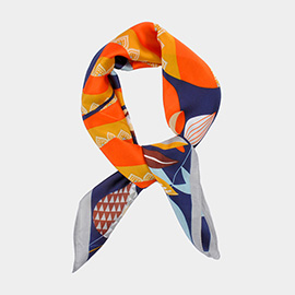 Flower Leaf Printed Square Scarf