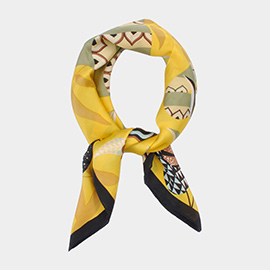 Flower Leaf Printed Square Scarf