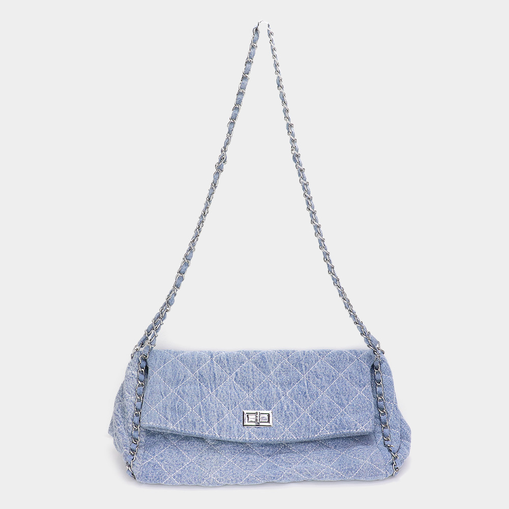 Quilted Denim Shoulder Bag