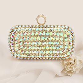Bling Stone Embellished Evening Clutch / Tote / Crossbody Bag