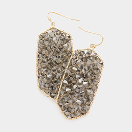 Bead Cluster Hexagon Dangle Earrings