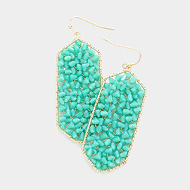 Bead Cluster Hexagon Dangle Earrings