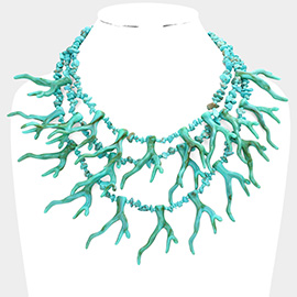 Coral Cluster Statement Necklace